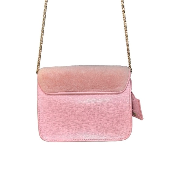NWOT FURLA Mini Metropolis Faux Fur & Leather Chain Crossbody Bag w/ Key - Picture 3 of 10
